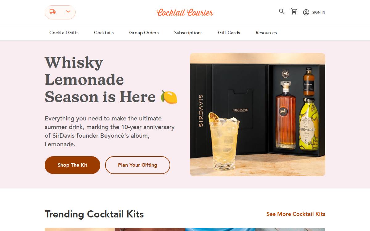 Cocktailcourier website preview