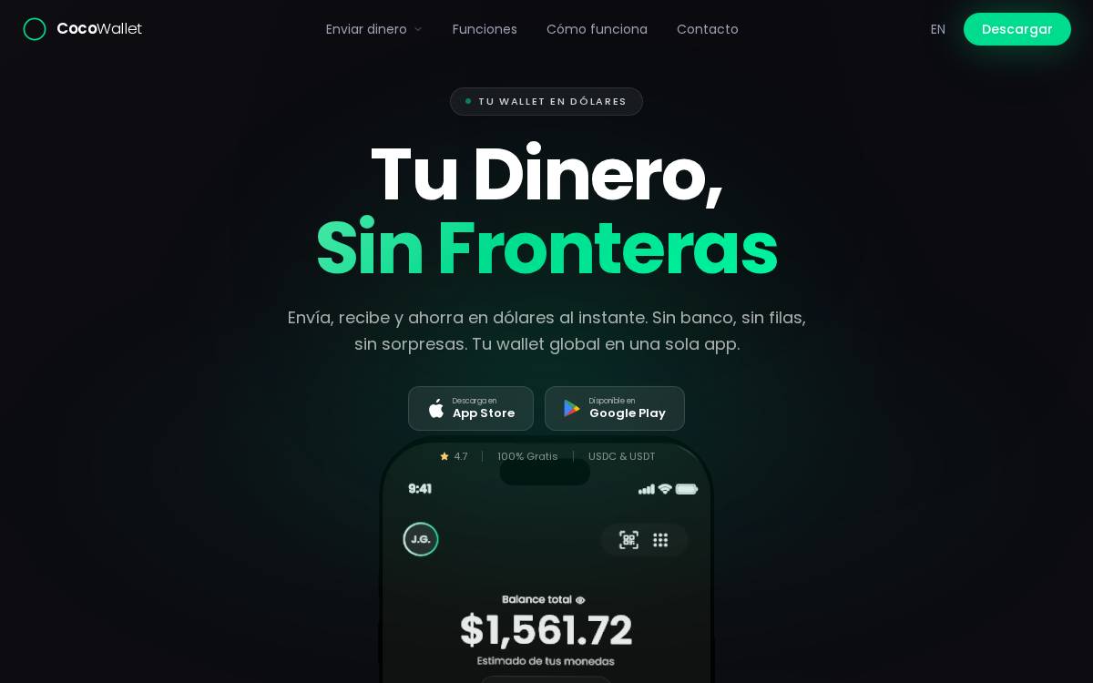 Coco Wallet website preview