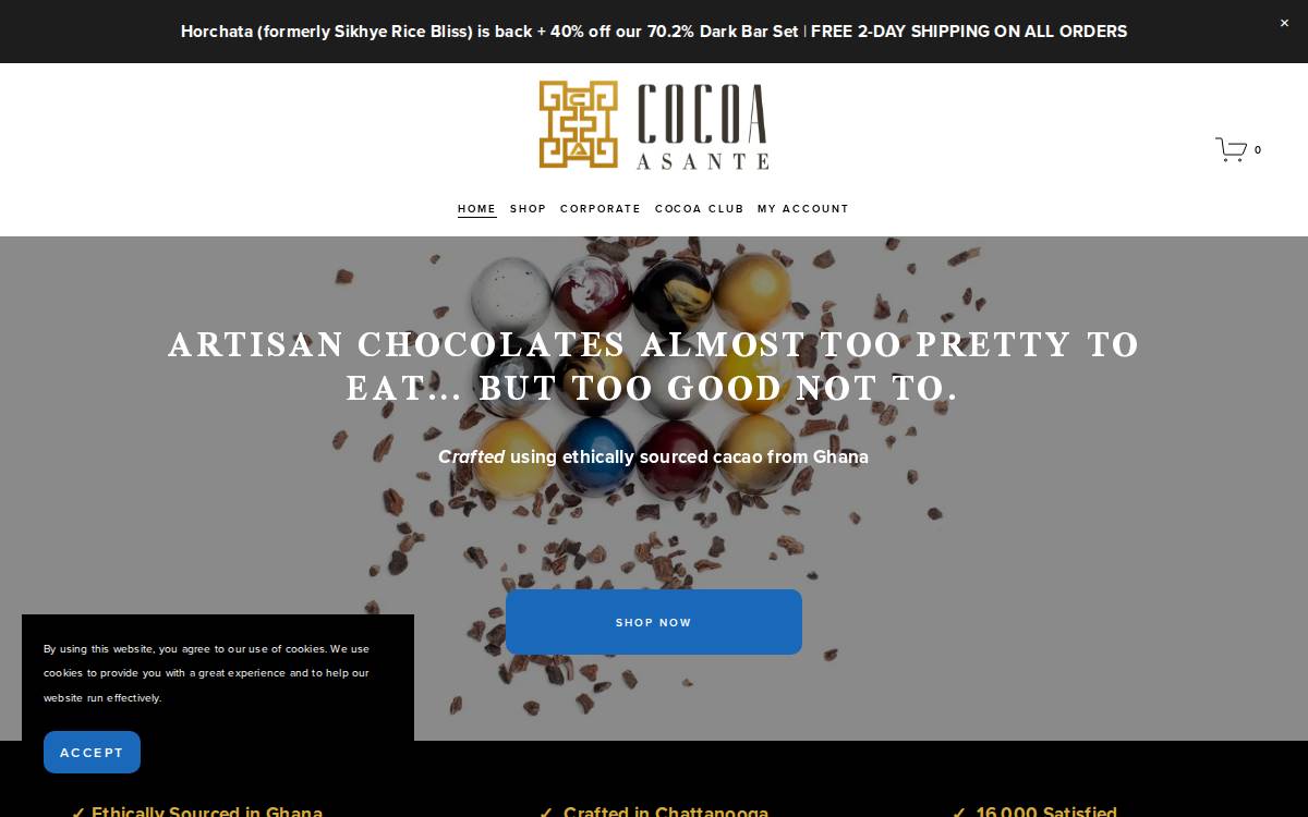 Cocoa Asante website preview