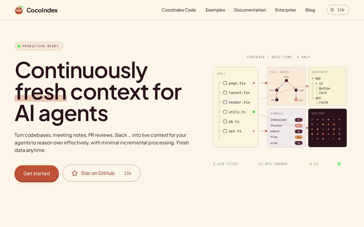 CocoIndex website preview
