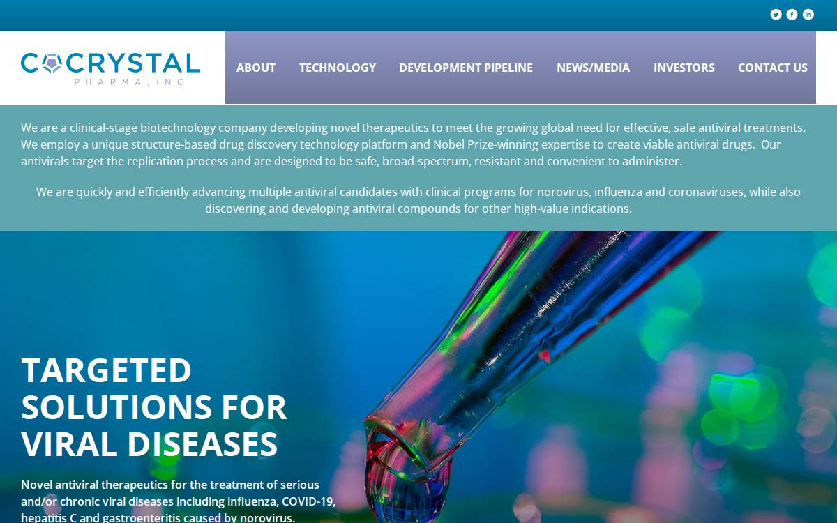 Cocrystal Pharma website preview