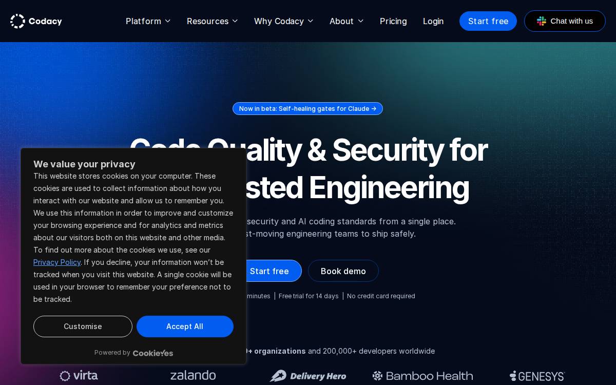 Codacy website preview