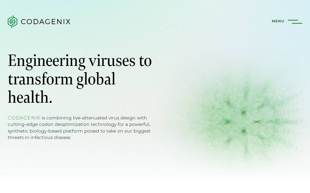 Codagenix website preview