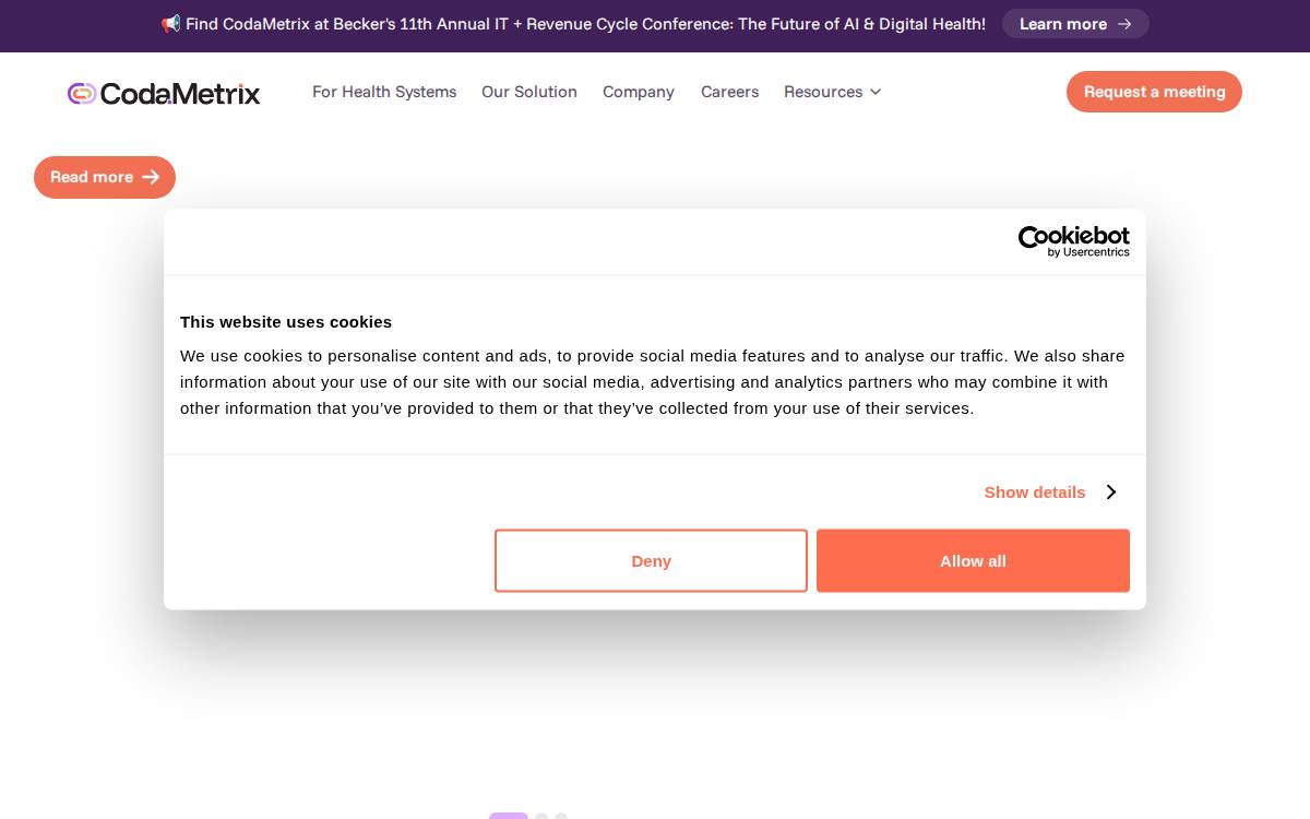 Codametrix website preview