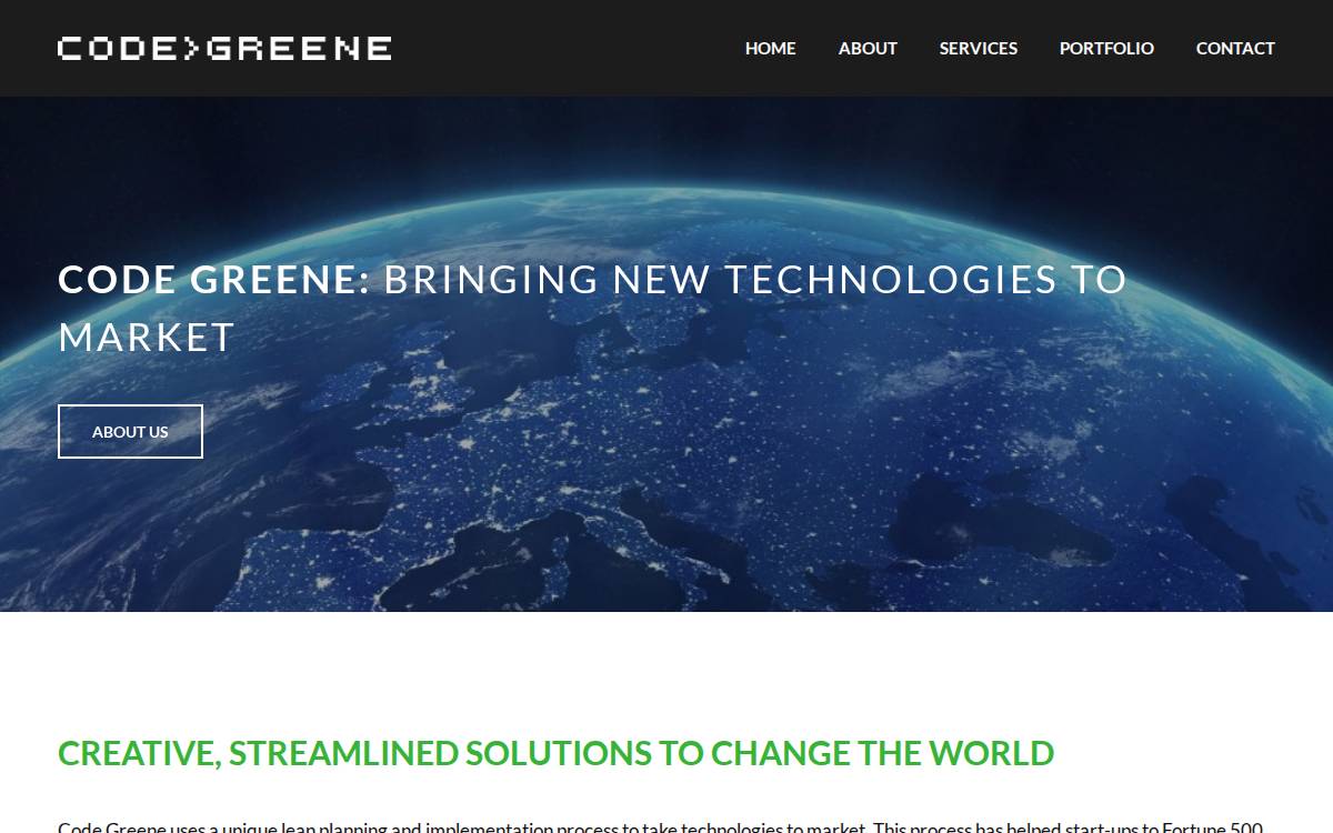 Code Greene website preview