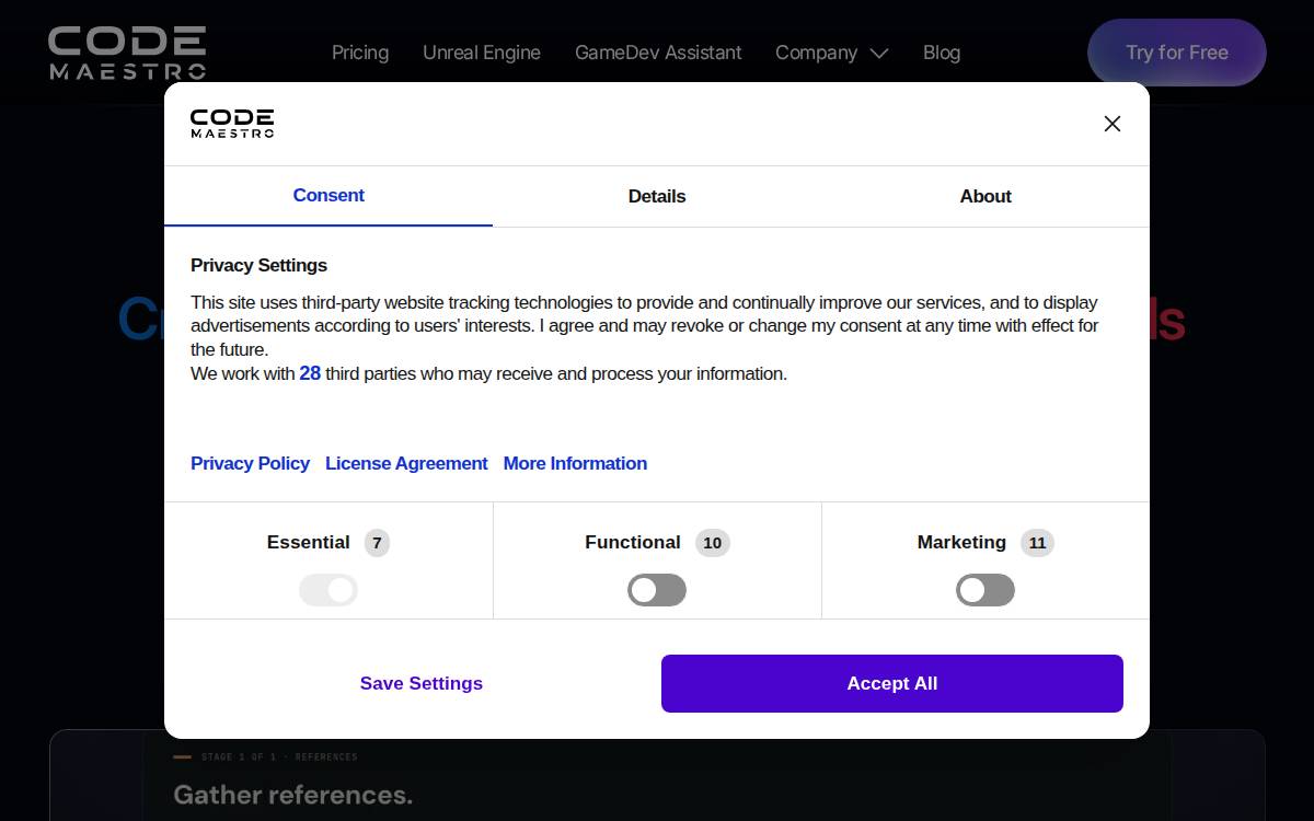 Code Maestro website preview