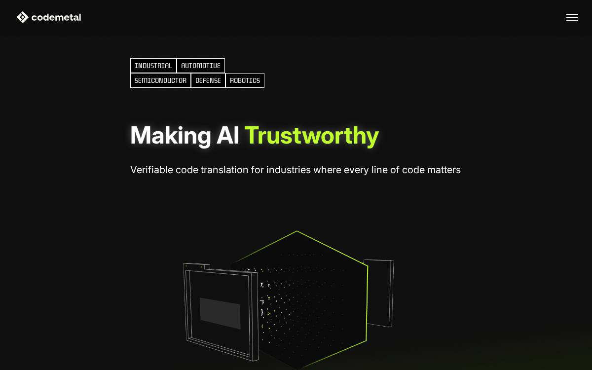 Code Metal website preview