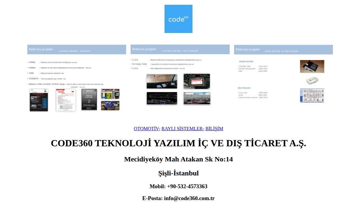 CODE360 website preview