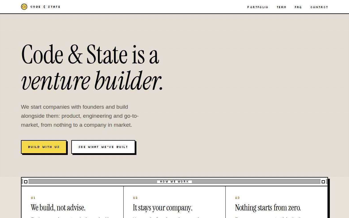 Code and State website preview
