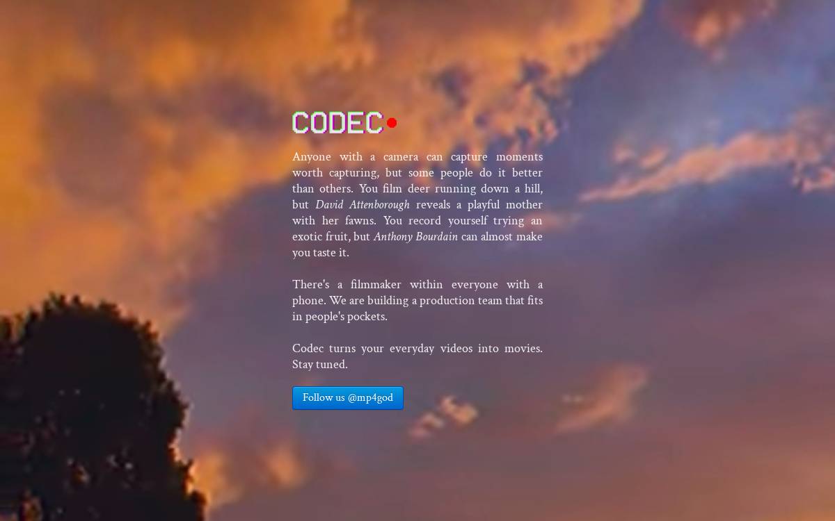 Codec website preview