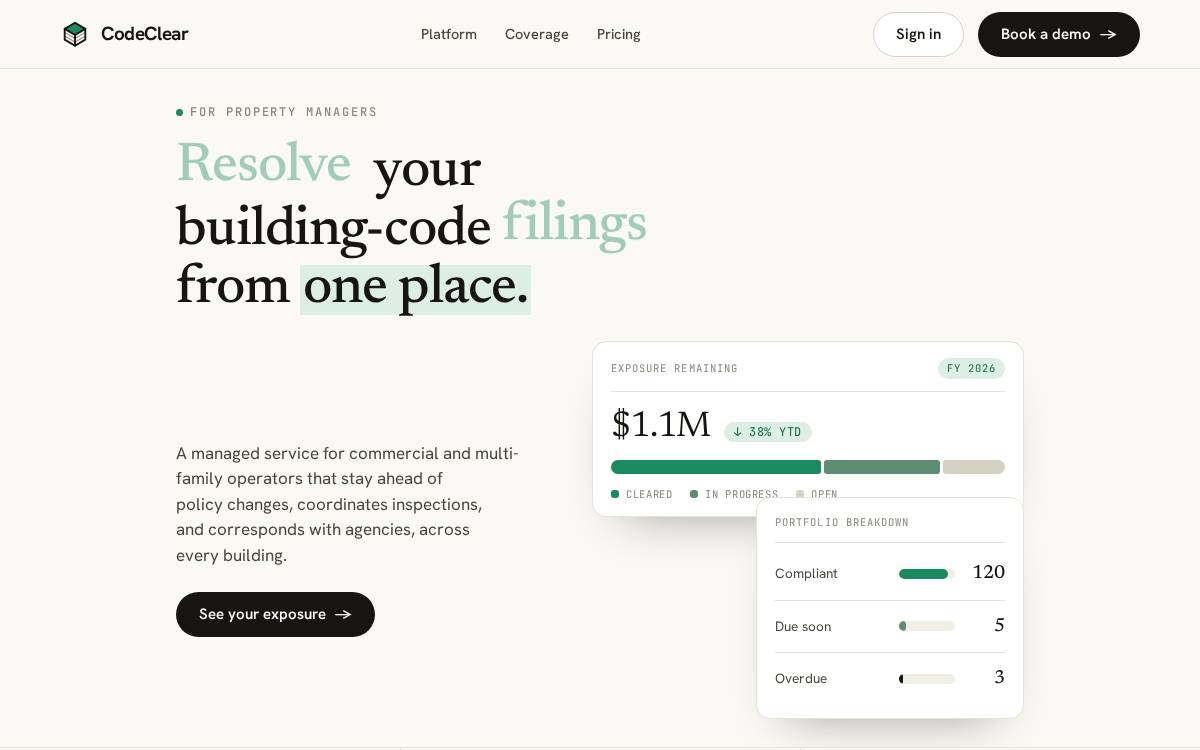 CodeClear website preview