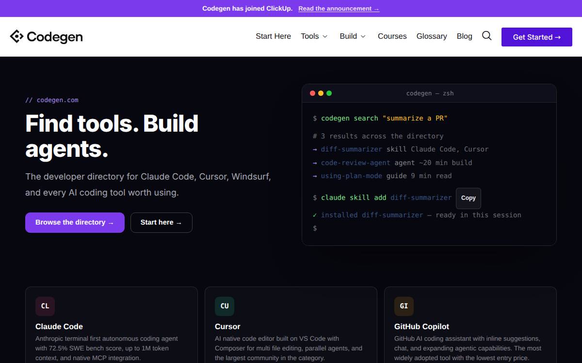 Codegen website preview
