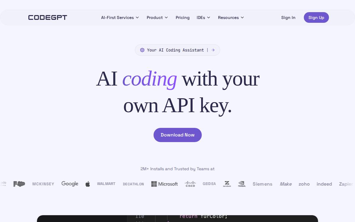 CodeGPT by Judini website preview