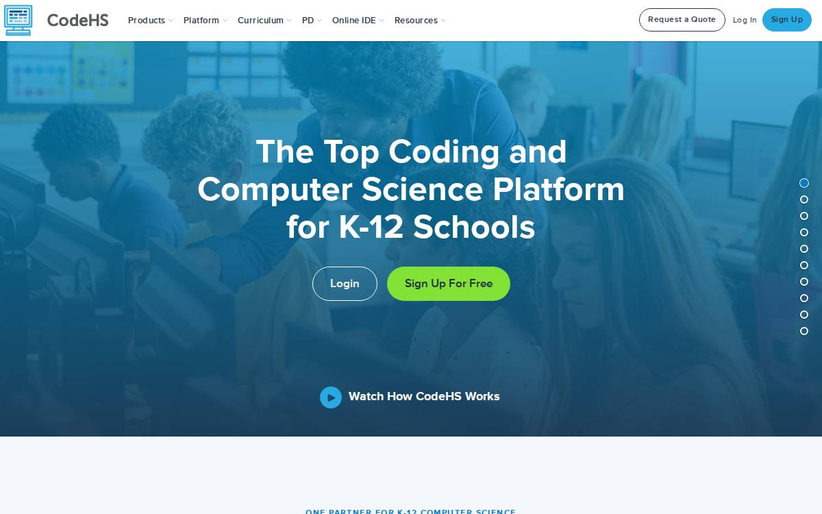 CodeHS website preview
