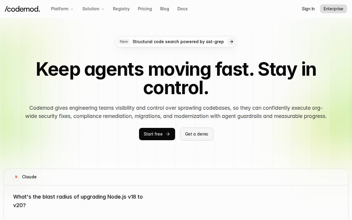 Codemod website preview