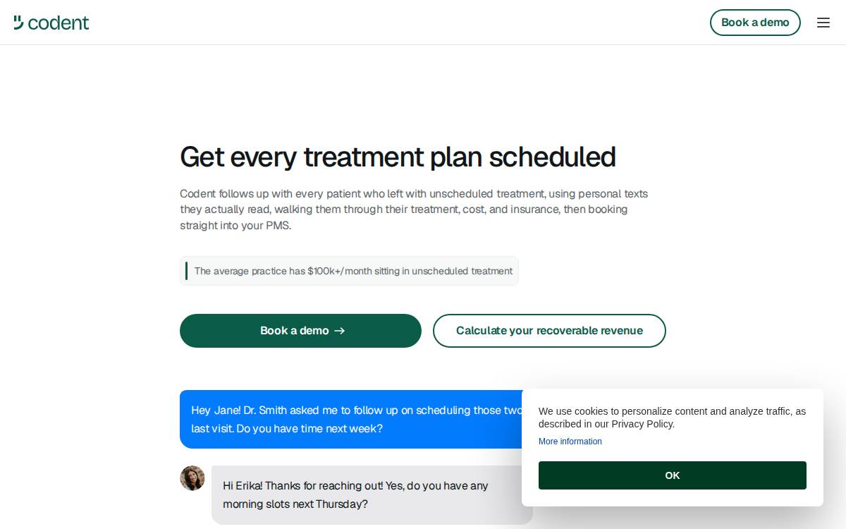 Codent AI website preview