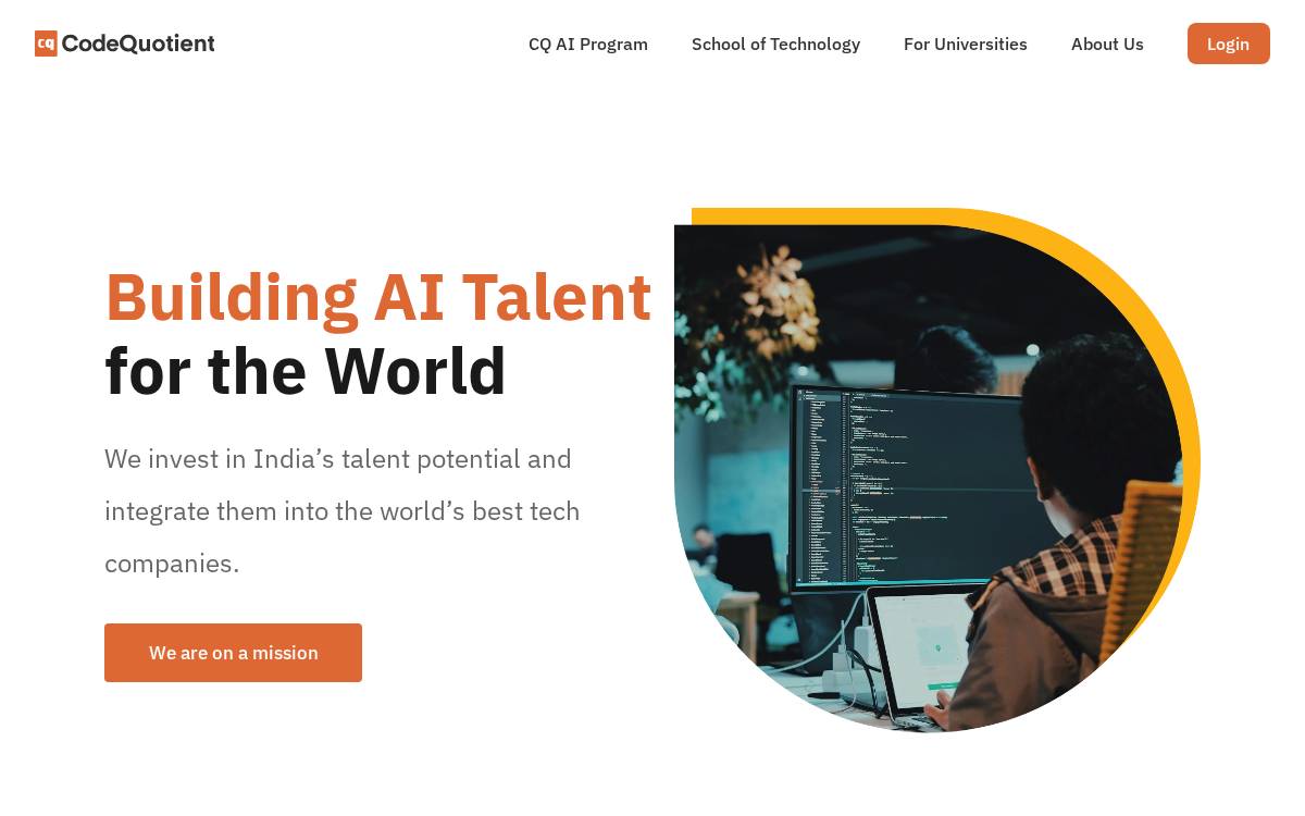 CodeQuotient website preview