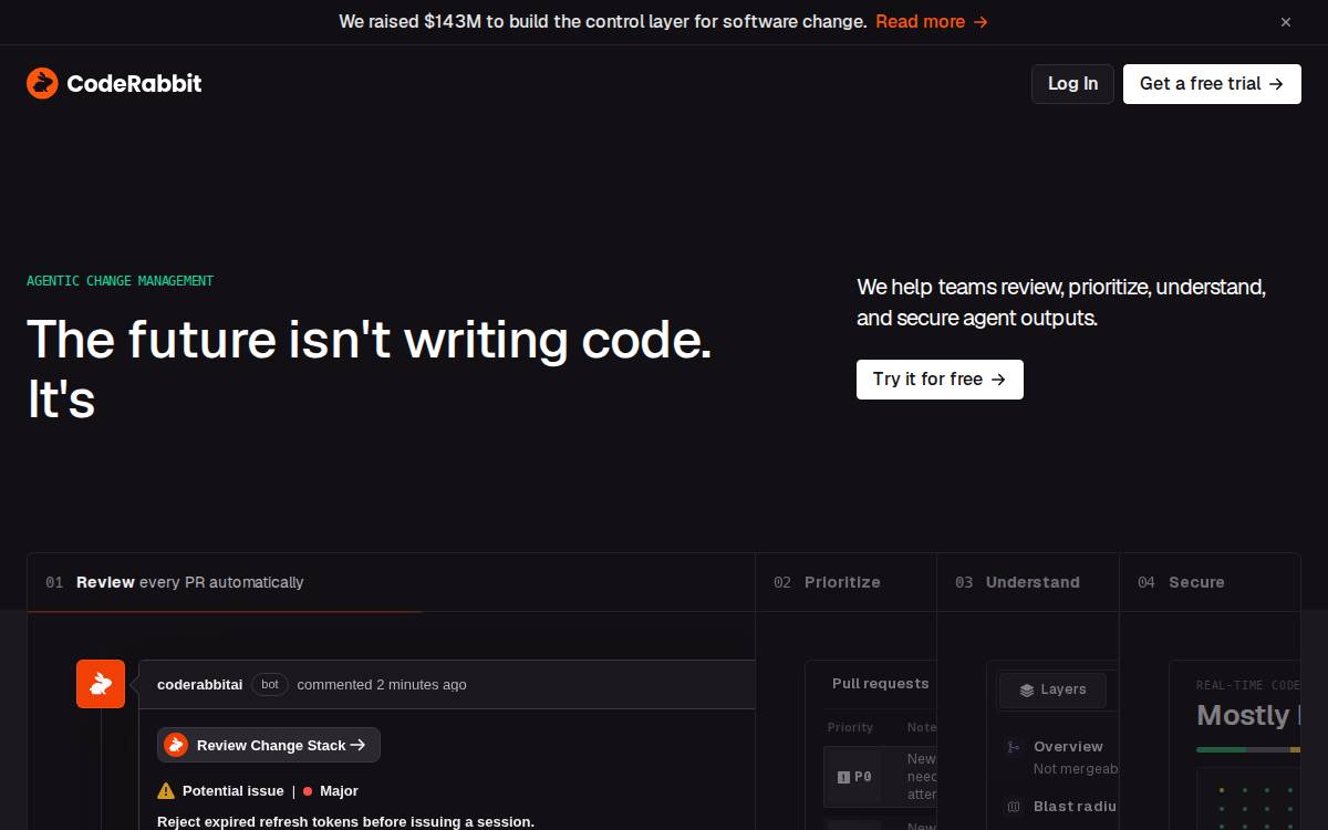 CodeRabbit website preview