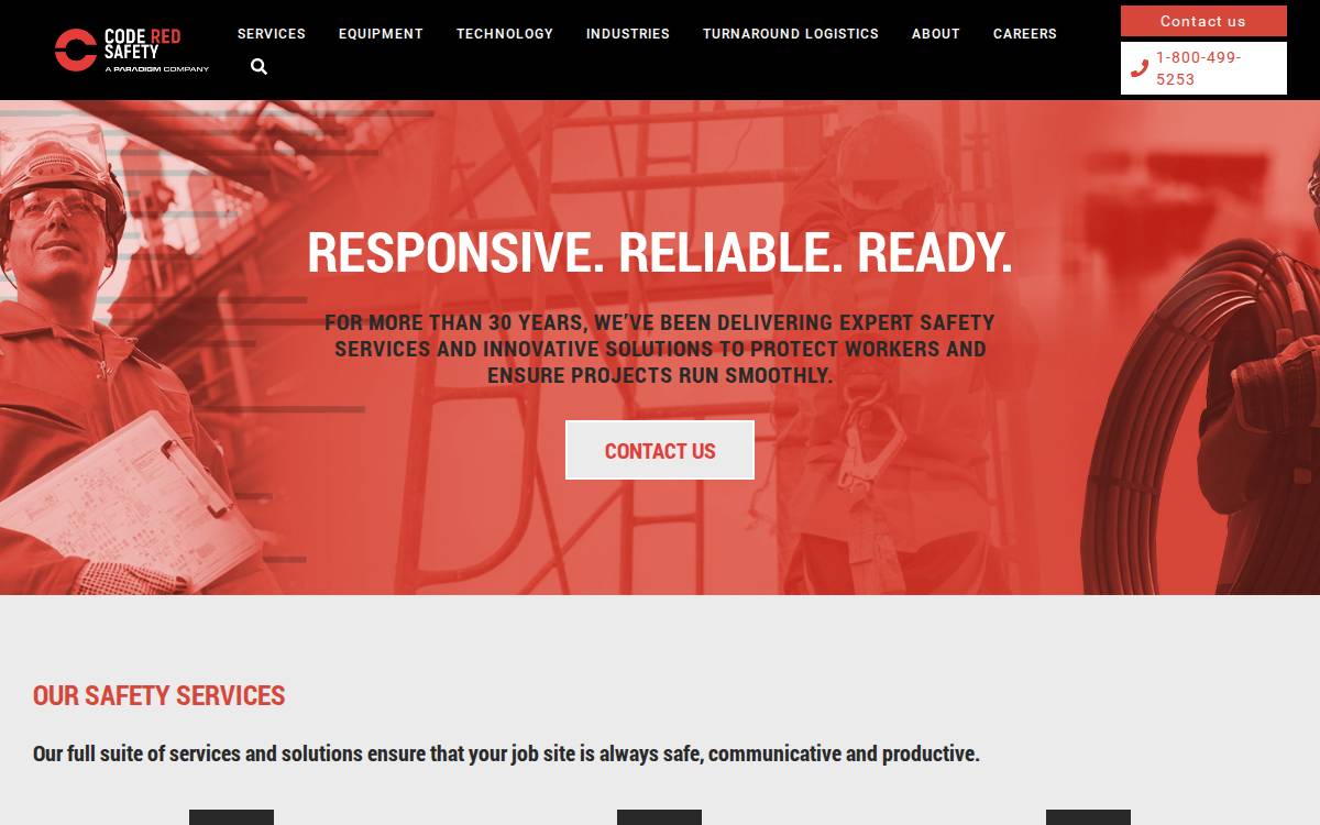 Code Red Safety website preview