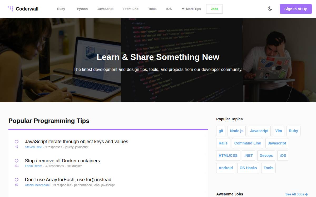 Coderwall/Assembly website preview
