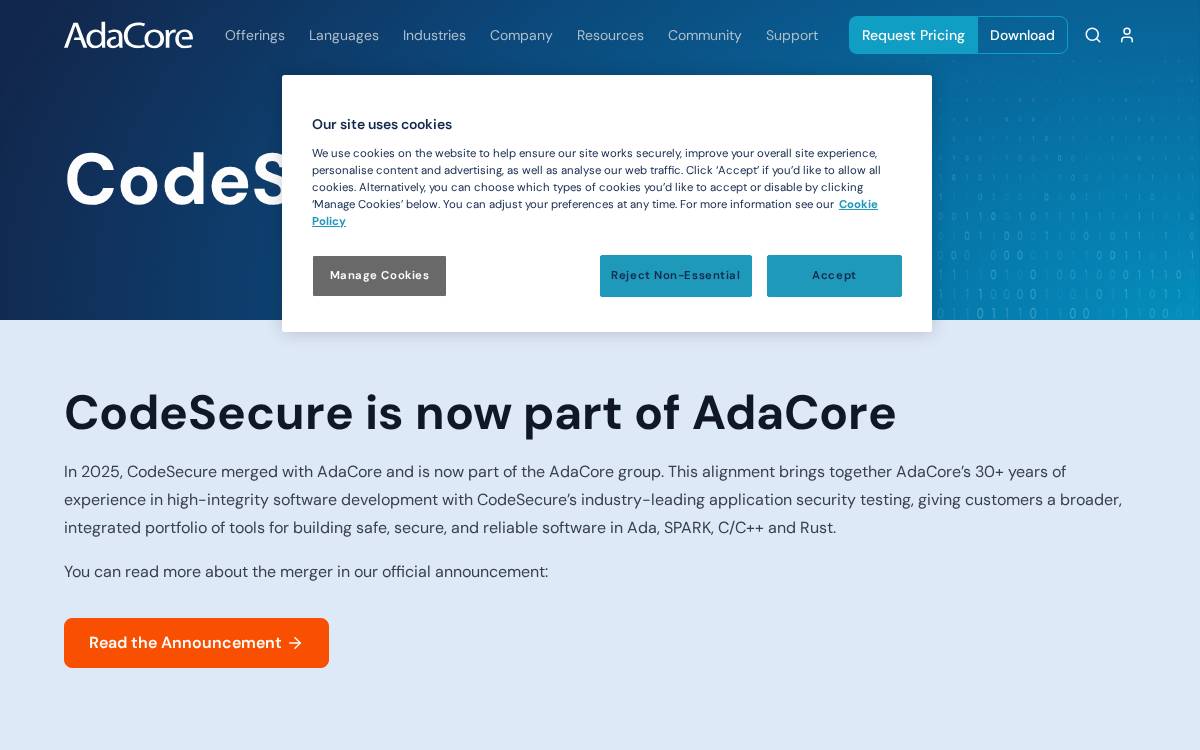 CodeSecure website preview