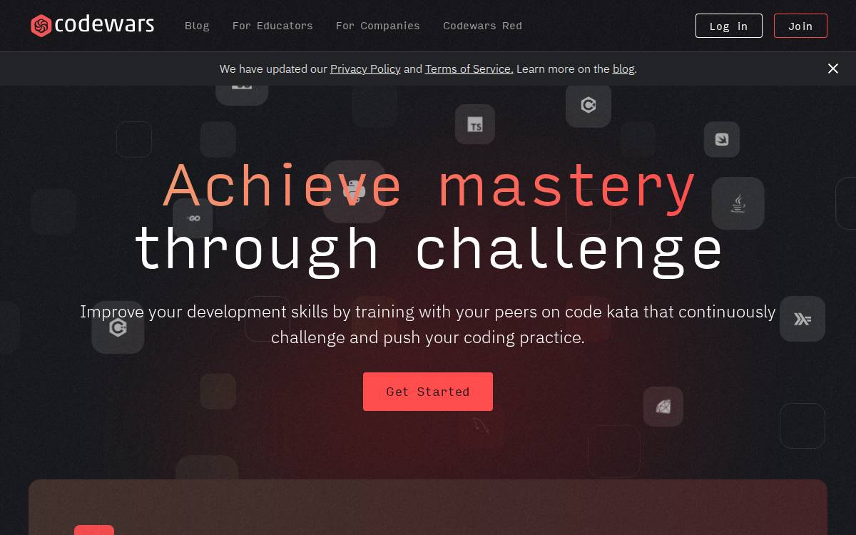 Codewars website preview