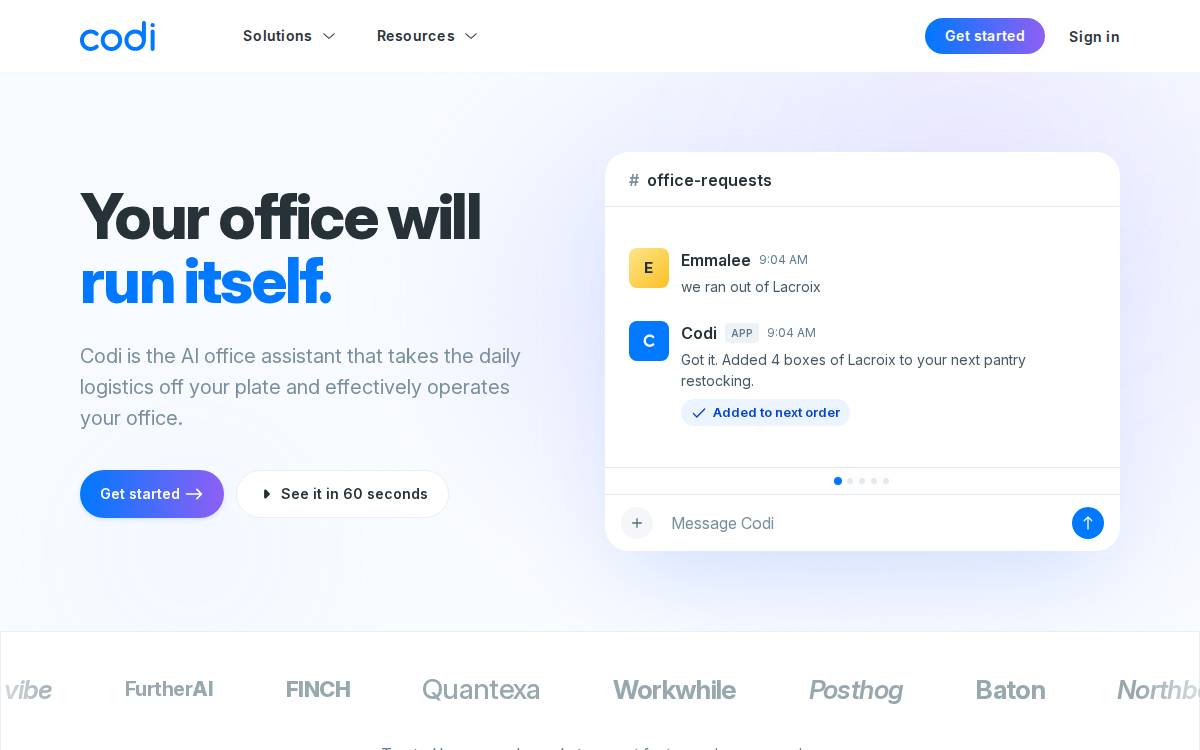 Codi website preview