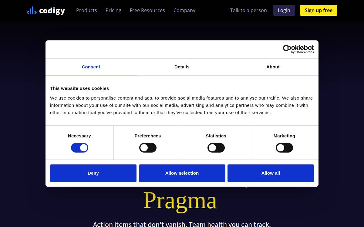 Codi website preview