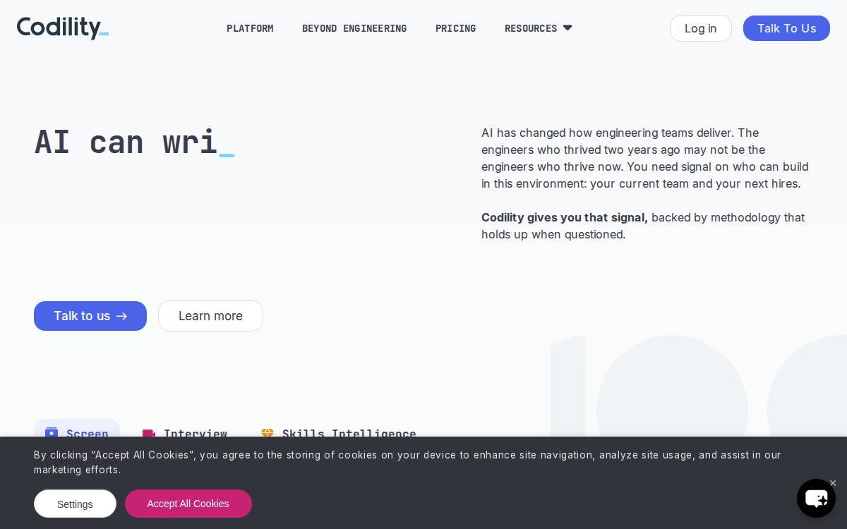 Codility website preview