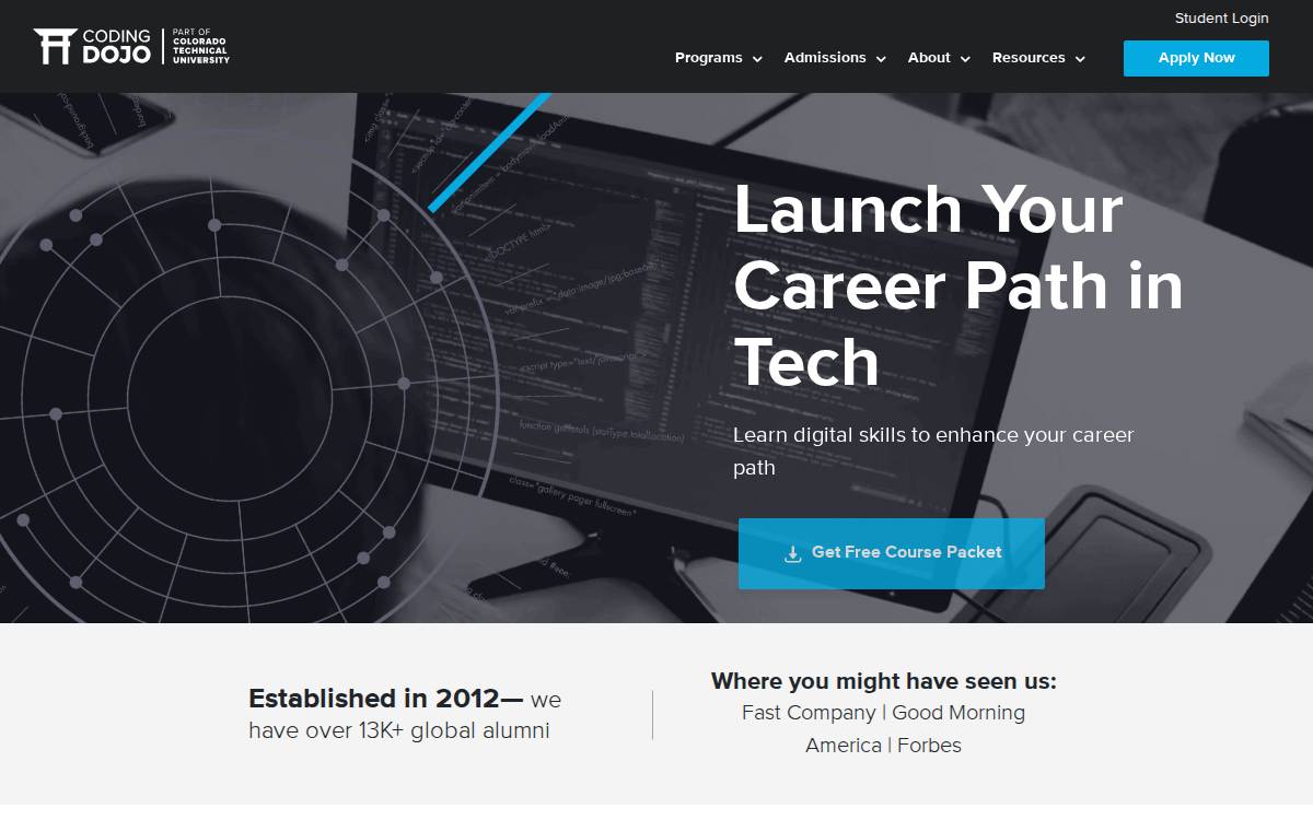 Coding Dojo website preview