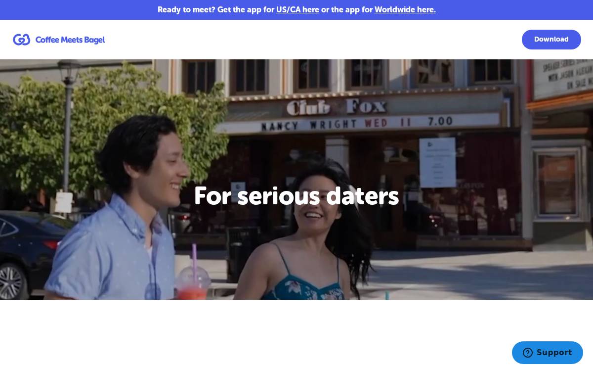 Coffee Meets Bagel website preview