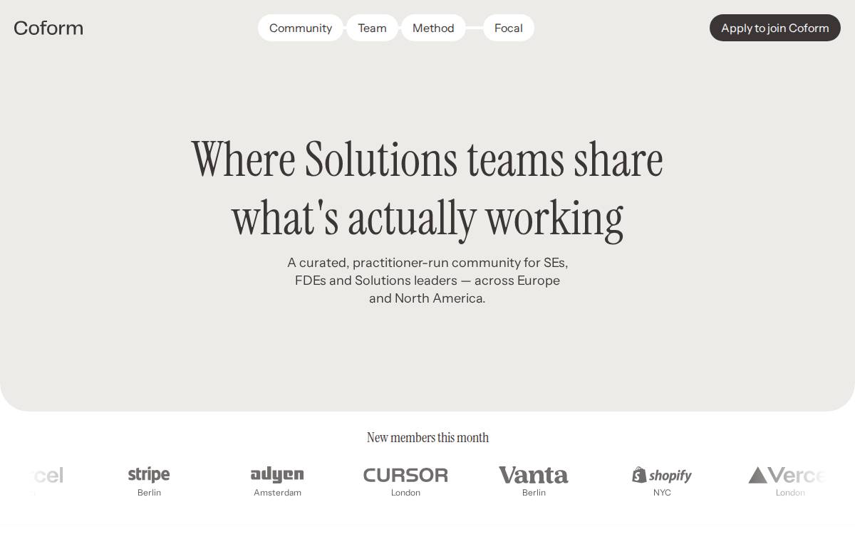 Coform website preview