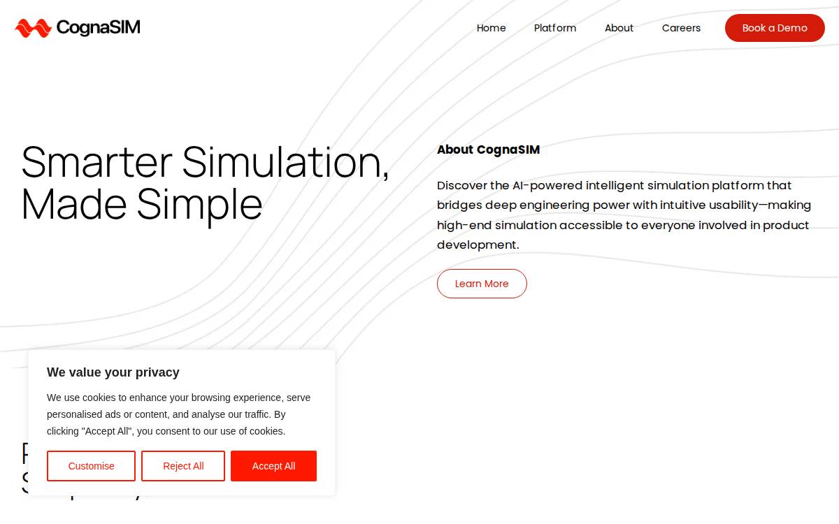 CognaSIM website preview