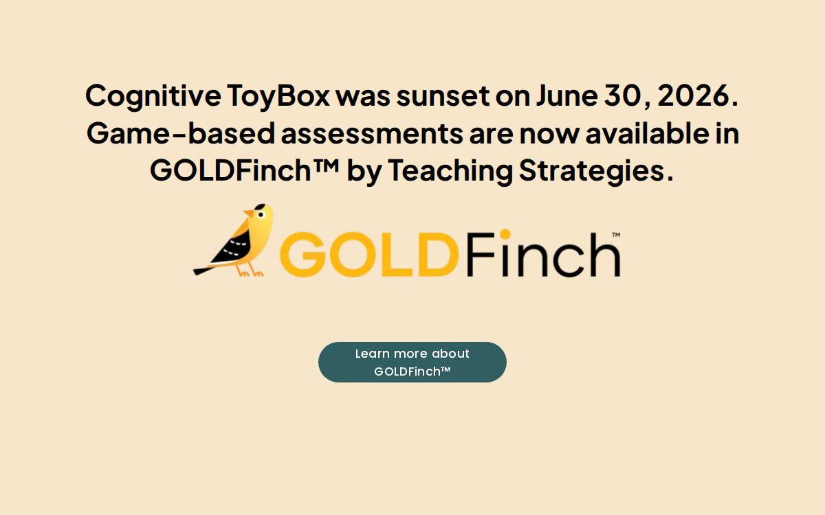 Cognitive ToyBox website preview