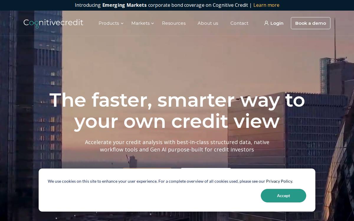 Cognitive Credit website preview