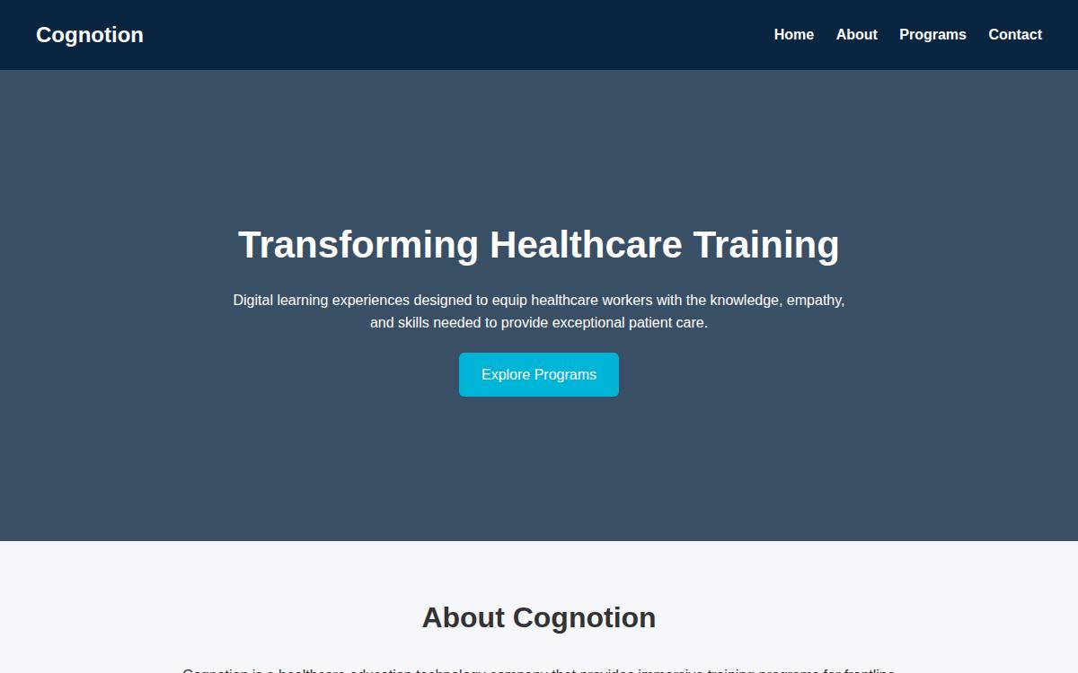 Cognotion website preview