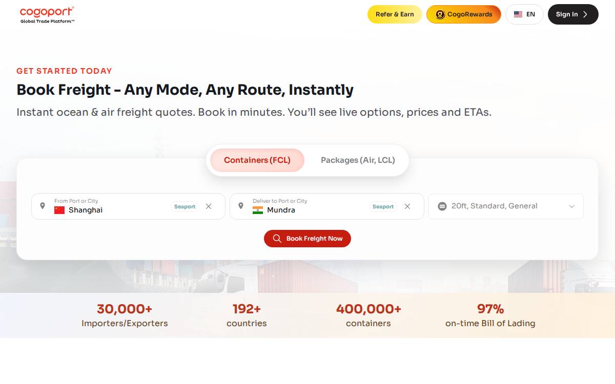 Cogoport website preview