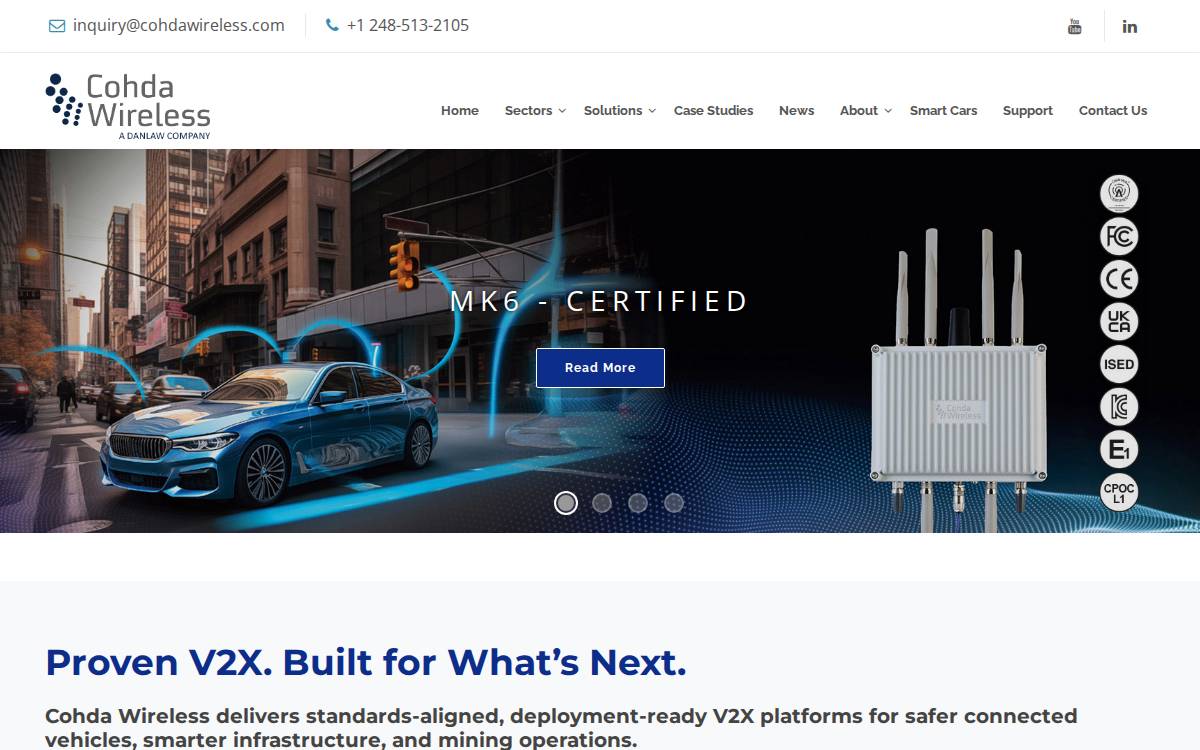 Cohda Wireless website preview