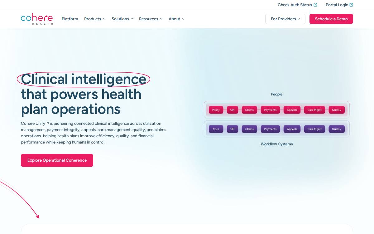 Cohere Health website preview