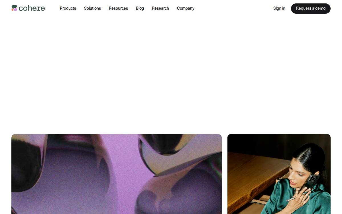 Cohere website preview