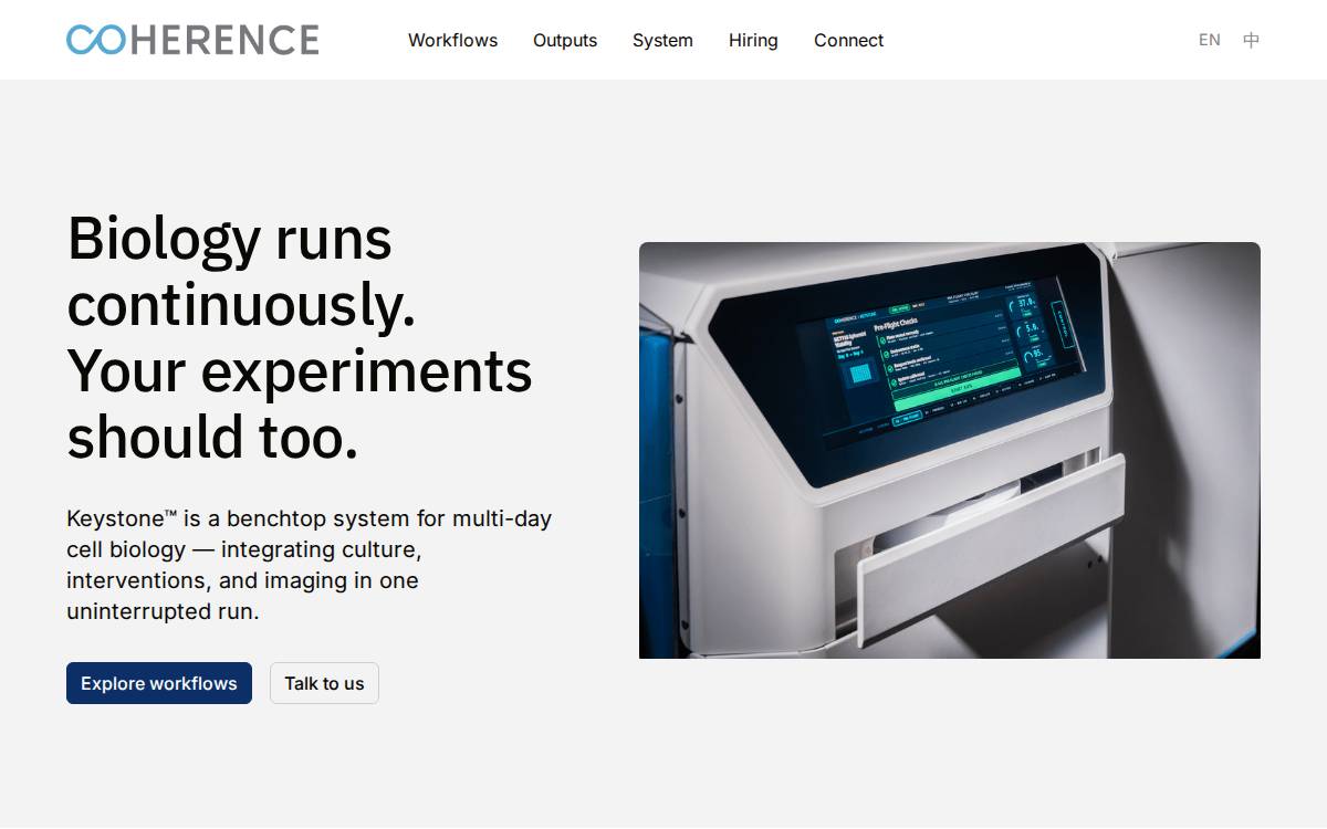 Coherence Bio website preview