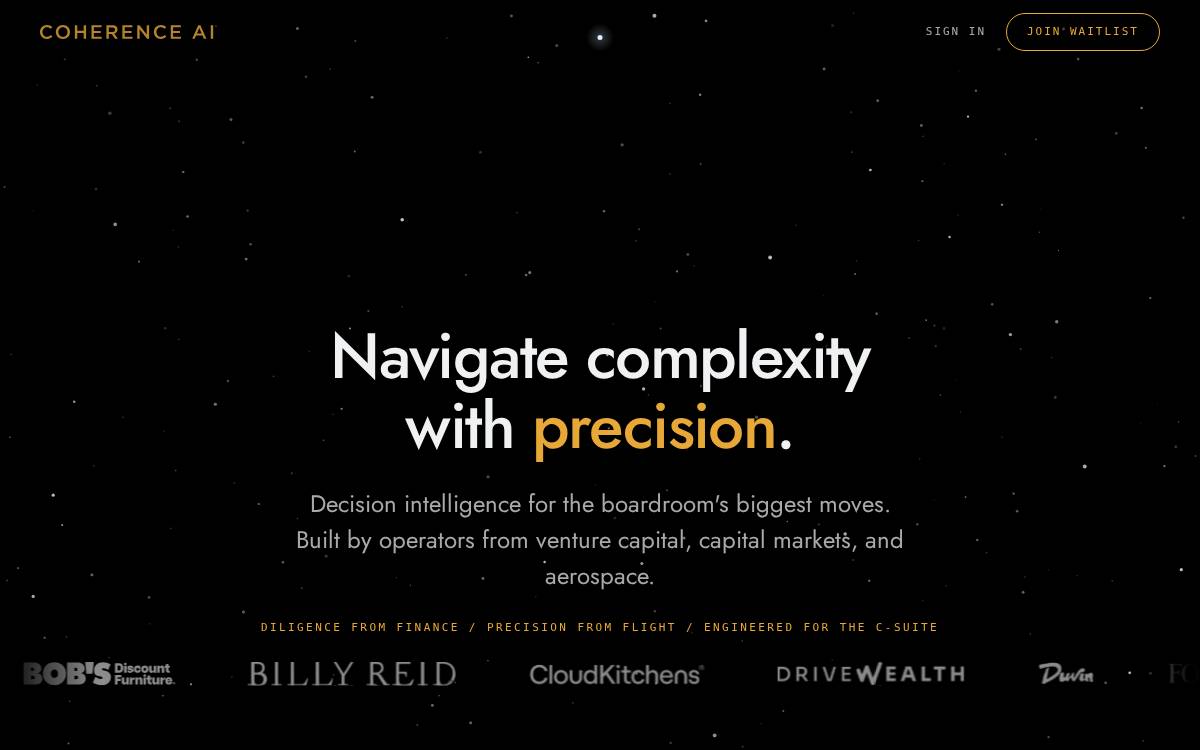 Coherence AI website preview