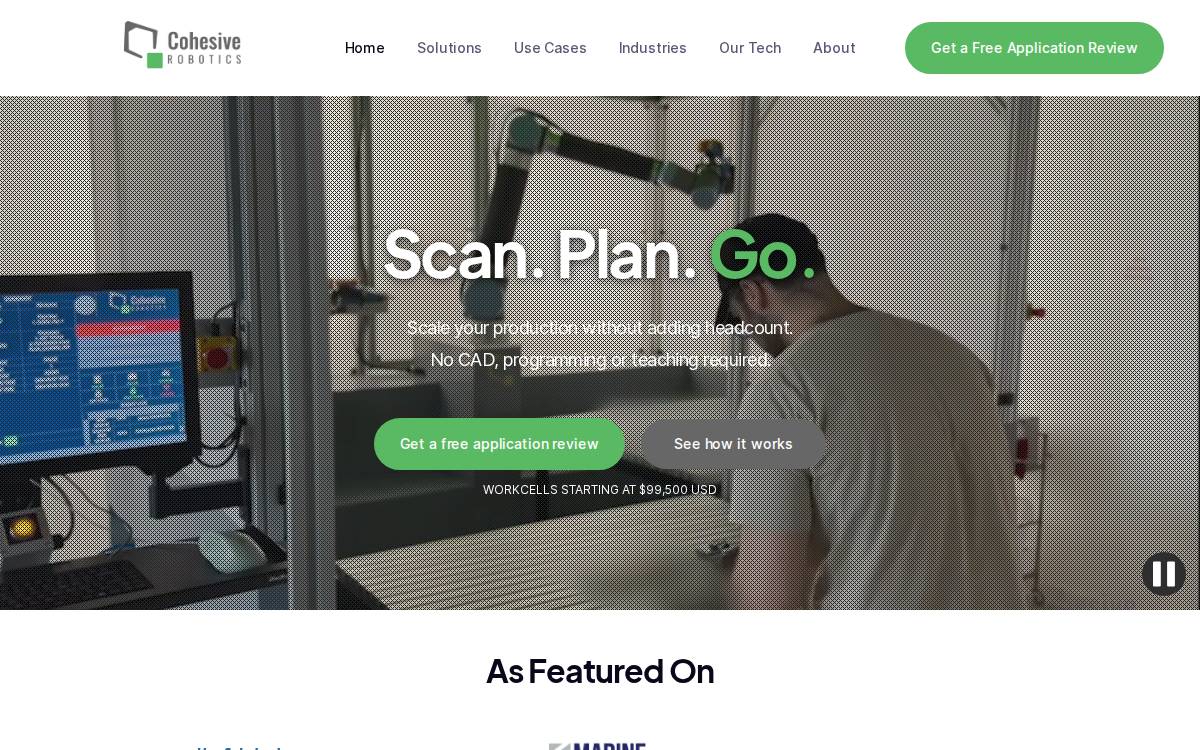 Cohesive Robotics website preview