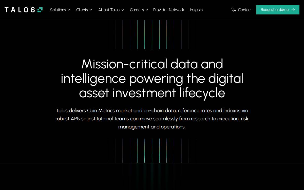 Coin Metrics website preview