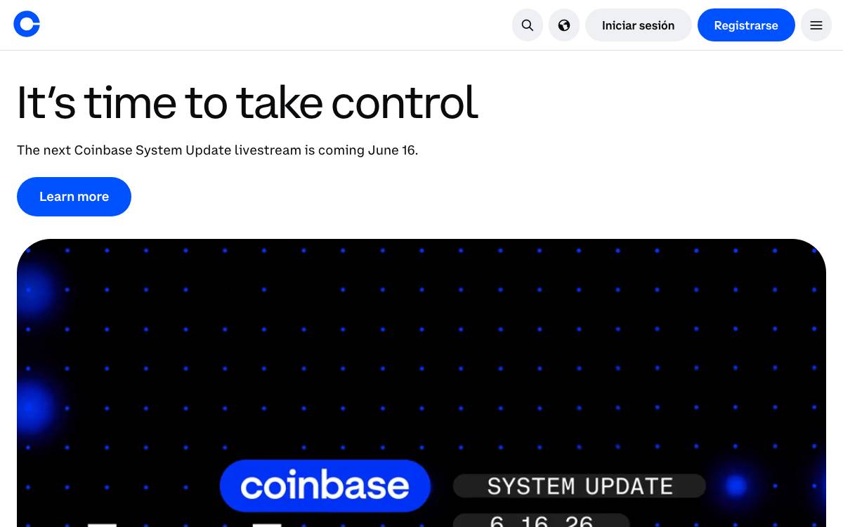 Coinbase website preview