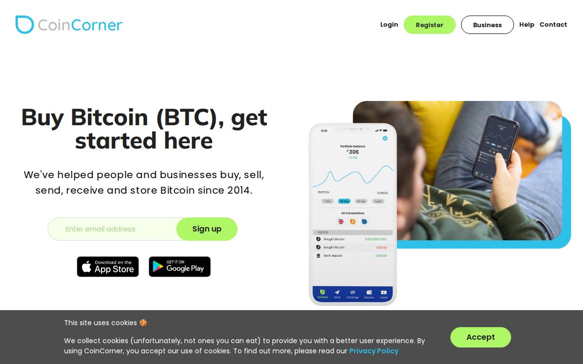 CoinCorner website preview