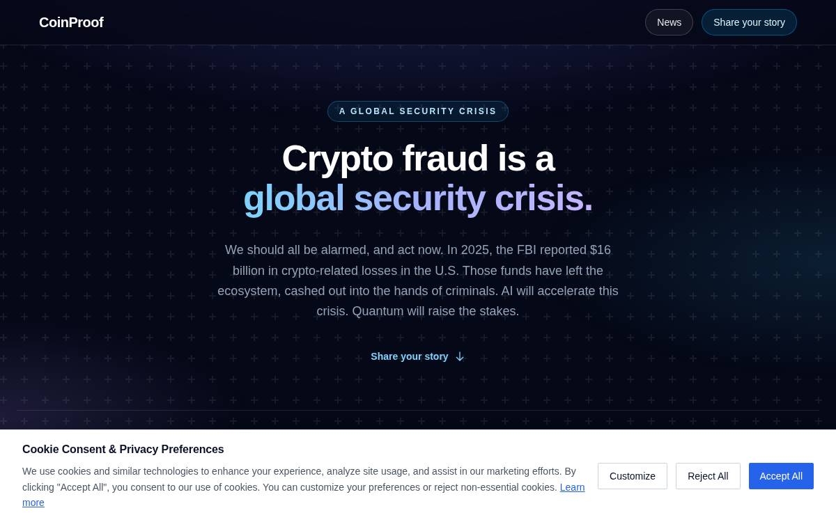 CoinProof website preview