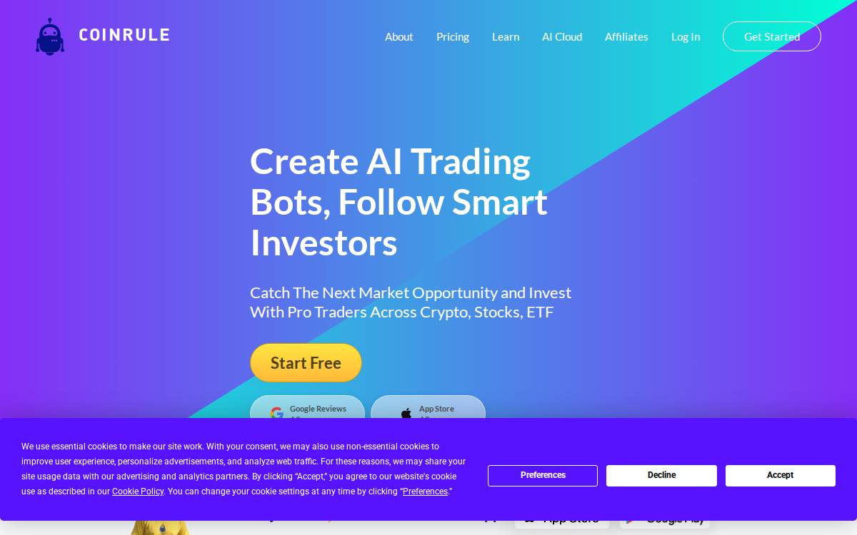 Coinrule website preview