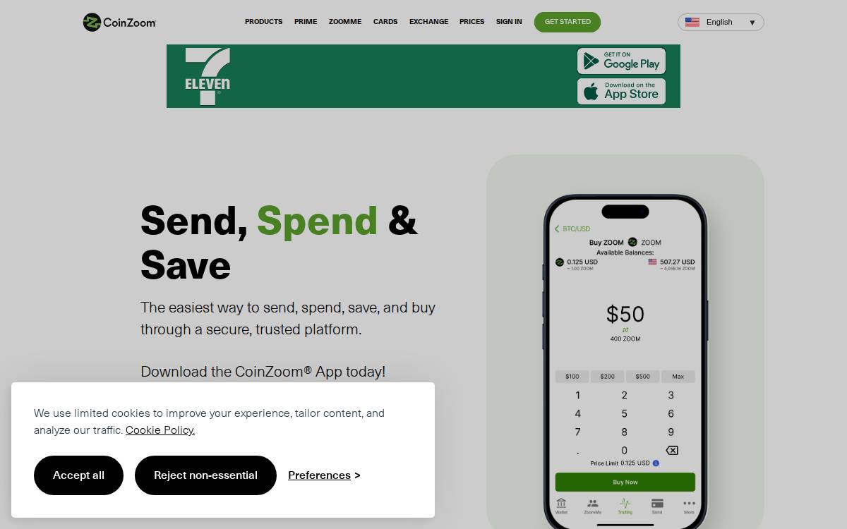 CoinZoom website preview