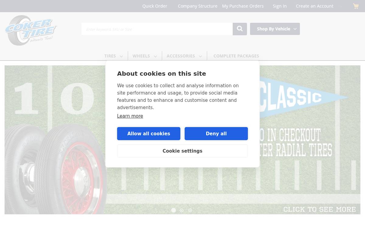 Coker Tire website preview